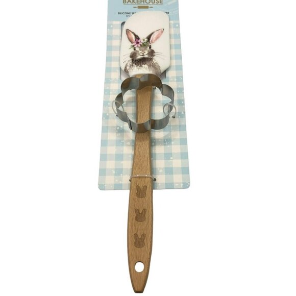 The Bakehouse Eastern Bunny Silicone Spatula and Cookie Cutter - Picture 1 of 5